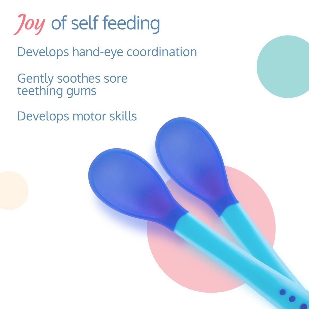 Tiny Love Heat Sensitive Baby Feeding Spoon Set 2 Pcs, Blue