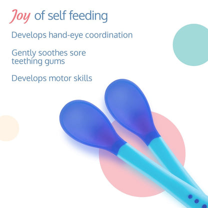 Tiny Love Heat Sensitive Baby Feeding Spoon Set 2 Pcs, Blue