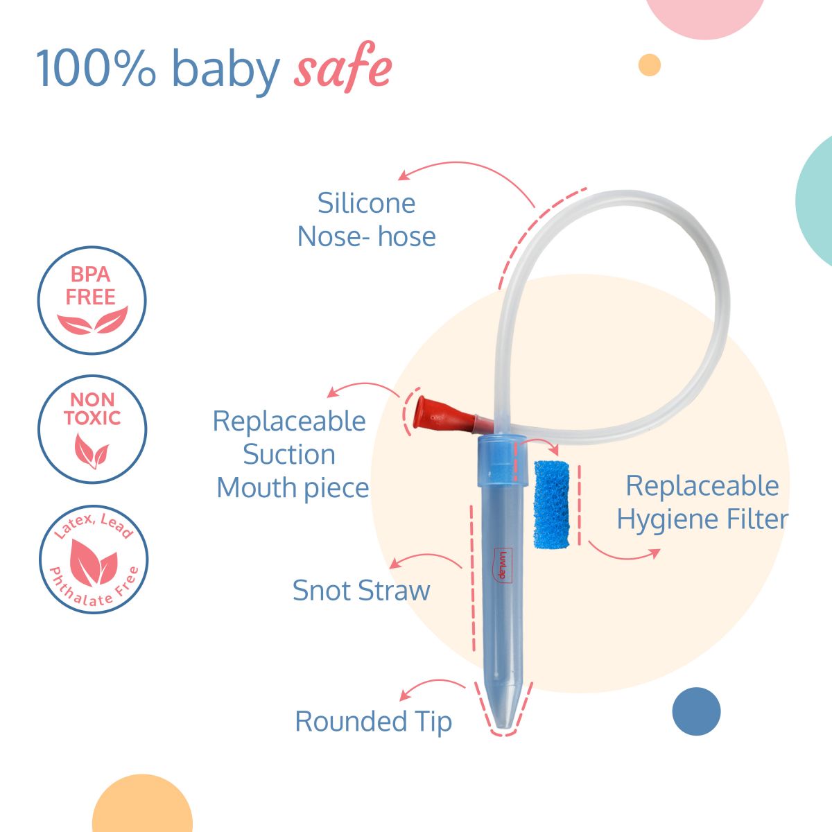 Baby Nasal Aspirator 0-5 Years with Snotsucker mechanism (Blue)