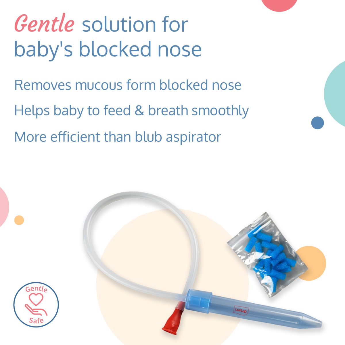 Baby Nasal Aspirator 0-5 Years with Snotsucker mechanism (Blue)