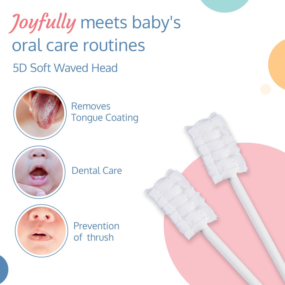 40Pcs Oral Care Disposable Mouth Swabs