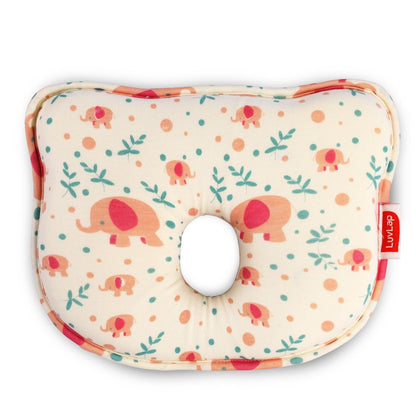 Memory Foam Baby Head Shaping Pillow Bunny Shape, Floral Print (Yellow)