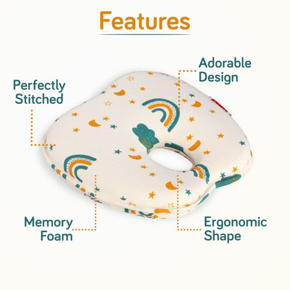 Memory Foam Baby Head Shaping Pillow (Teal)