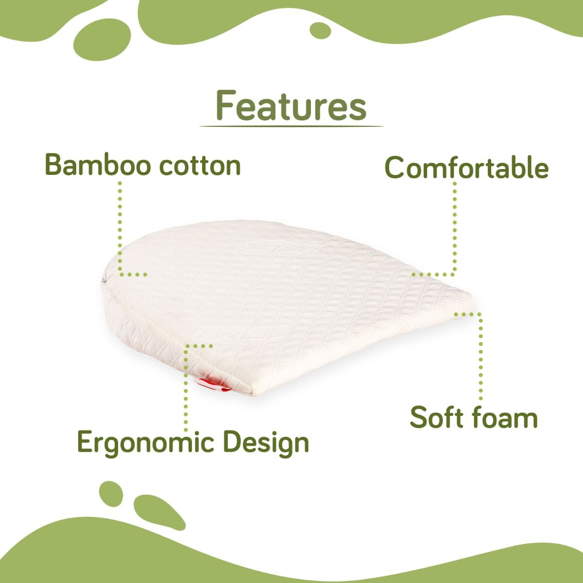 Memory Foam Pillow, D Shape (White)