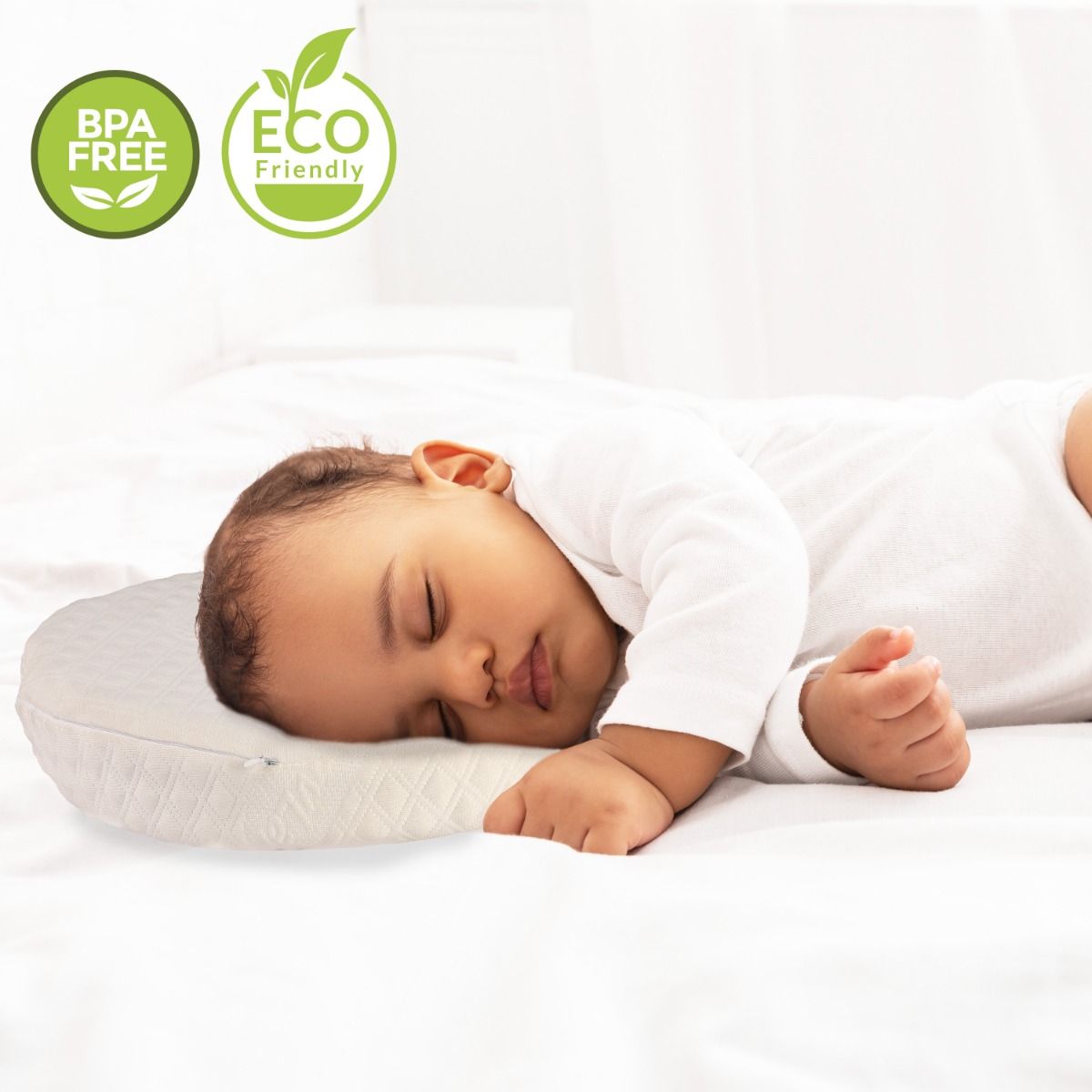 Memory Foam Pillow, D Shape (White)