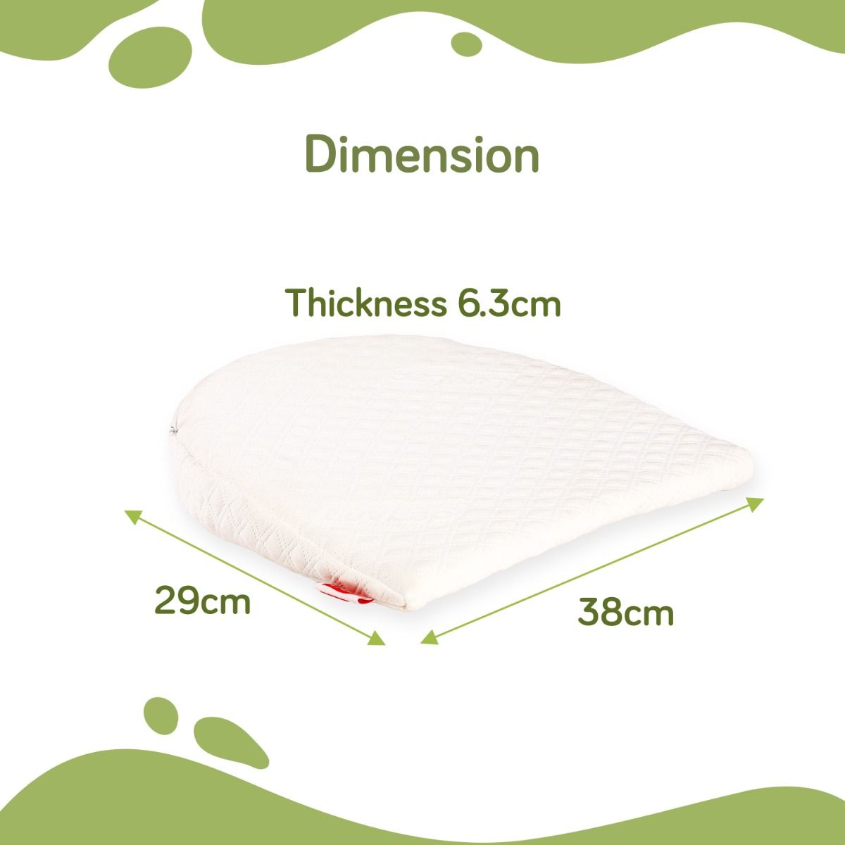 Memory Foam Pillow, D Shape (White)