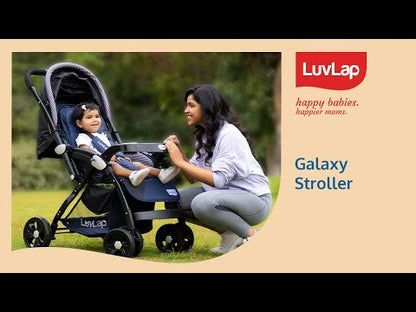 Galaxy baby stroller, Pram for baby with 5 point safety harness, Spacious Cushioned seat with Multi level seat recline, Easy Fold, Lightweight baby stroller for 0 to 3 years (Pink & Black)