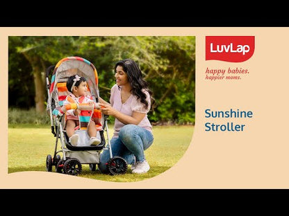 Sunshine Baby Stroller / Pram for 0 to 3 Years, New Born / Toddler / Kid, 5 Point Safety Harness, Adjustable backrest, 360° Swivel Wheel, Large storage basket, Reversible Handlebar (Orange)